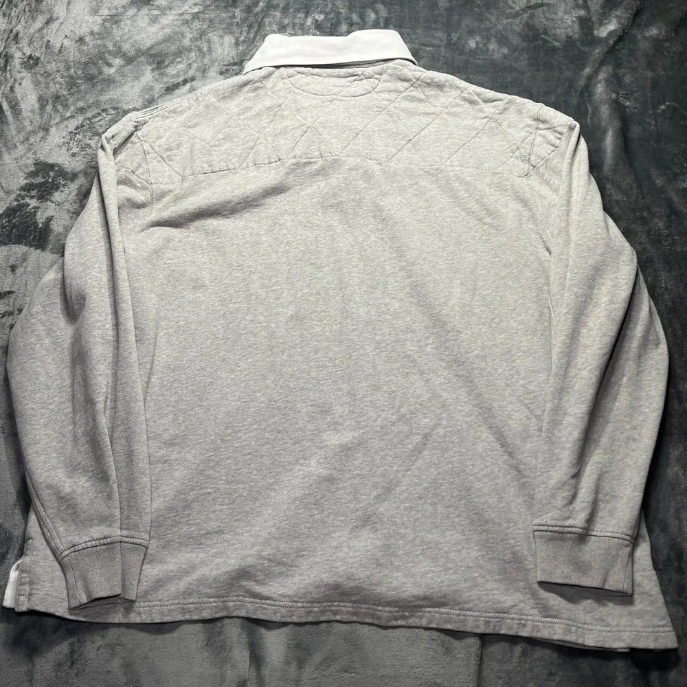 Vintage Polo Ralph Lauren Rugby Shirt Mens 3XLT Gray Elbow Shoulder Pads Preppy
